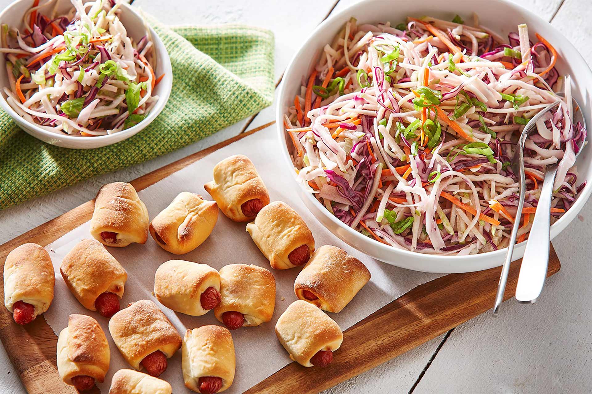 Everything Slaw With Mini Sausages - Cuisine Adventures