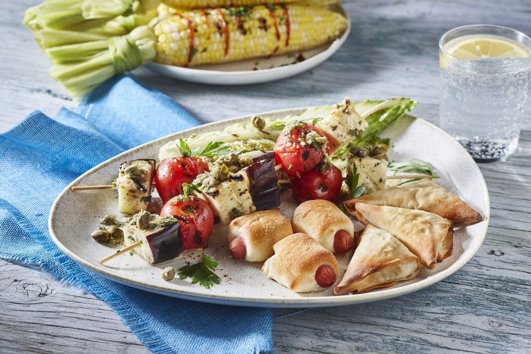Grilled Halloumi, Tomato and Eggplant Skewers - Cuisine Adventures