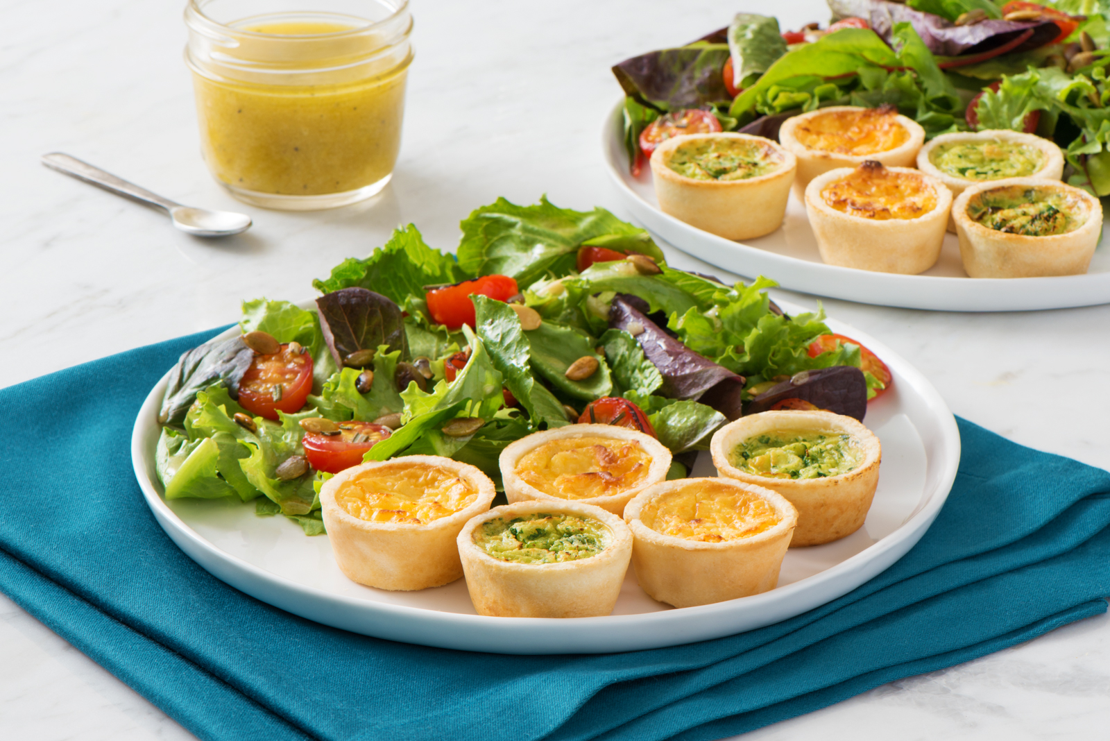 Mini Quiche with Mixed Greens and Roasted Cherry Tomatoes - Cuisine Adventures