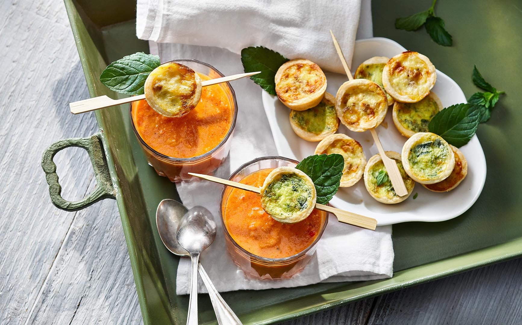 Mini Quiches with Gaspacho - Cuisine Adventures