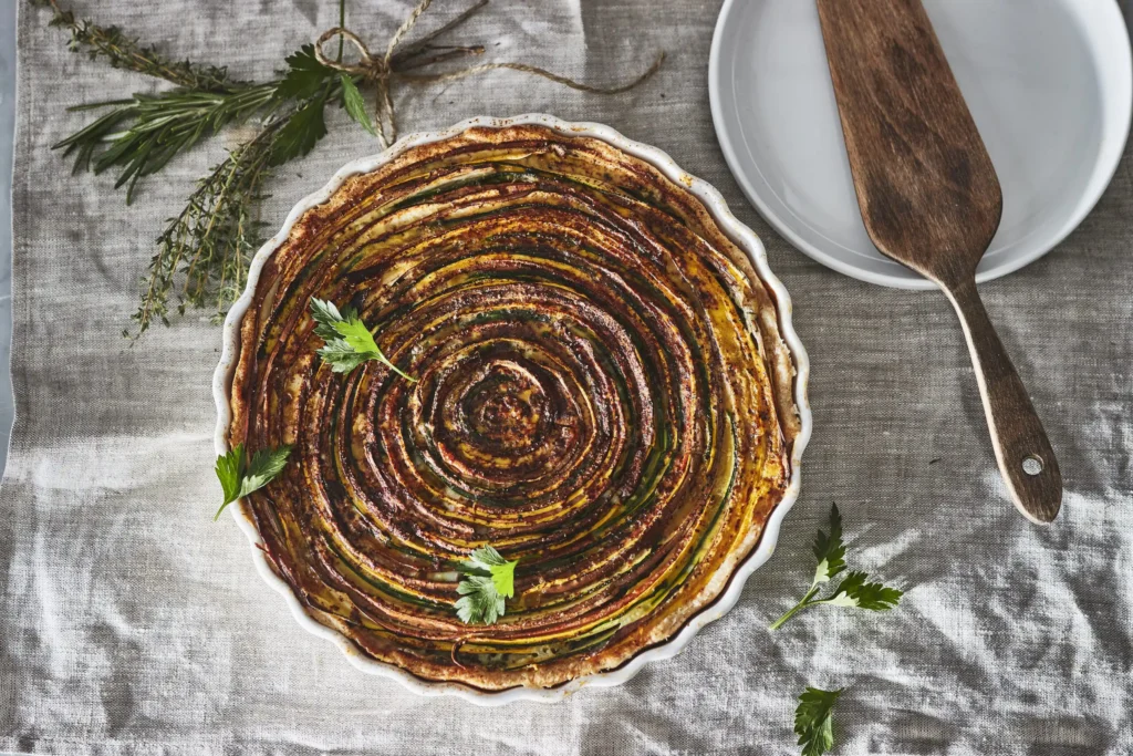 Colorful Veggie Spiral Tart - Cuisine Adventures